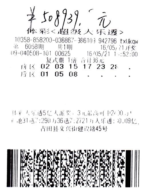彩市新闻：夫妻刷朋友圈发现中50万 激动拍照转发中奖彩票