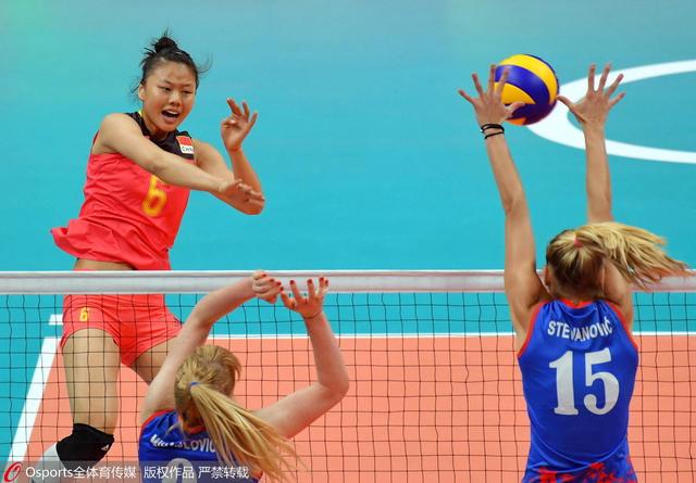 奥运女排：中国低迷0-3负塞尔维亚 止步2连胜