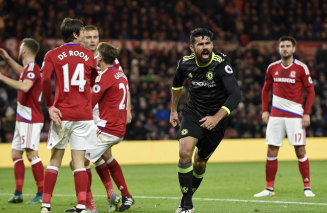 玩球赛报：英超-切尔西1-0首次登上榜首 科斯塔连场破门
