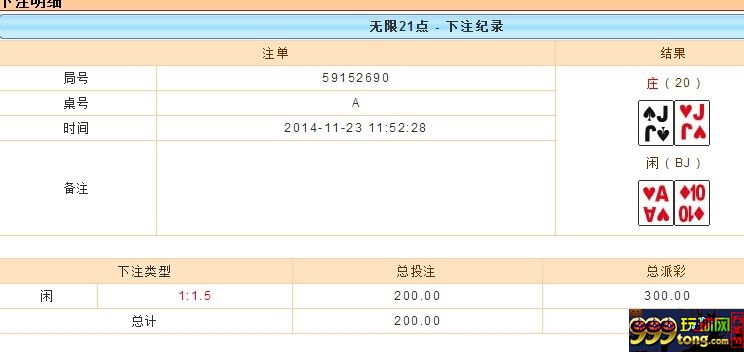 玩家心得：第一次玩波音21点，想不到会给我很大的惊喜